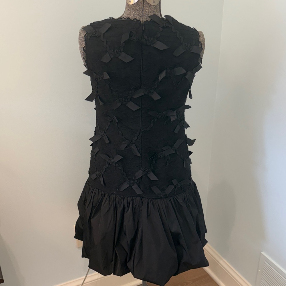 RED Valentino Black Textured Mini Dress - Picture 4 of 12